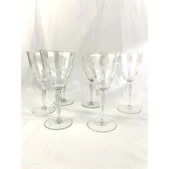 VTG Set of 6 Frosted Floral Liqueur Glasses Stemware Barware - Picture 13 of 16